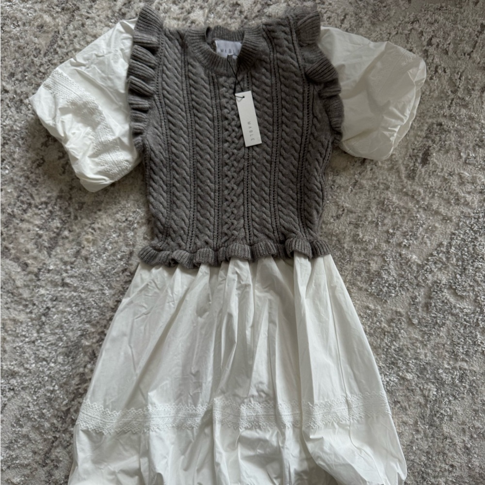 Heather Grey Ruffle/Bubble Dress
